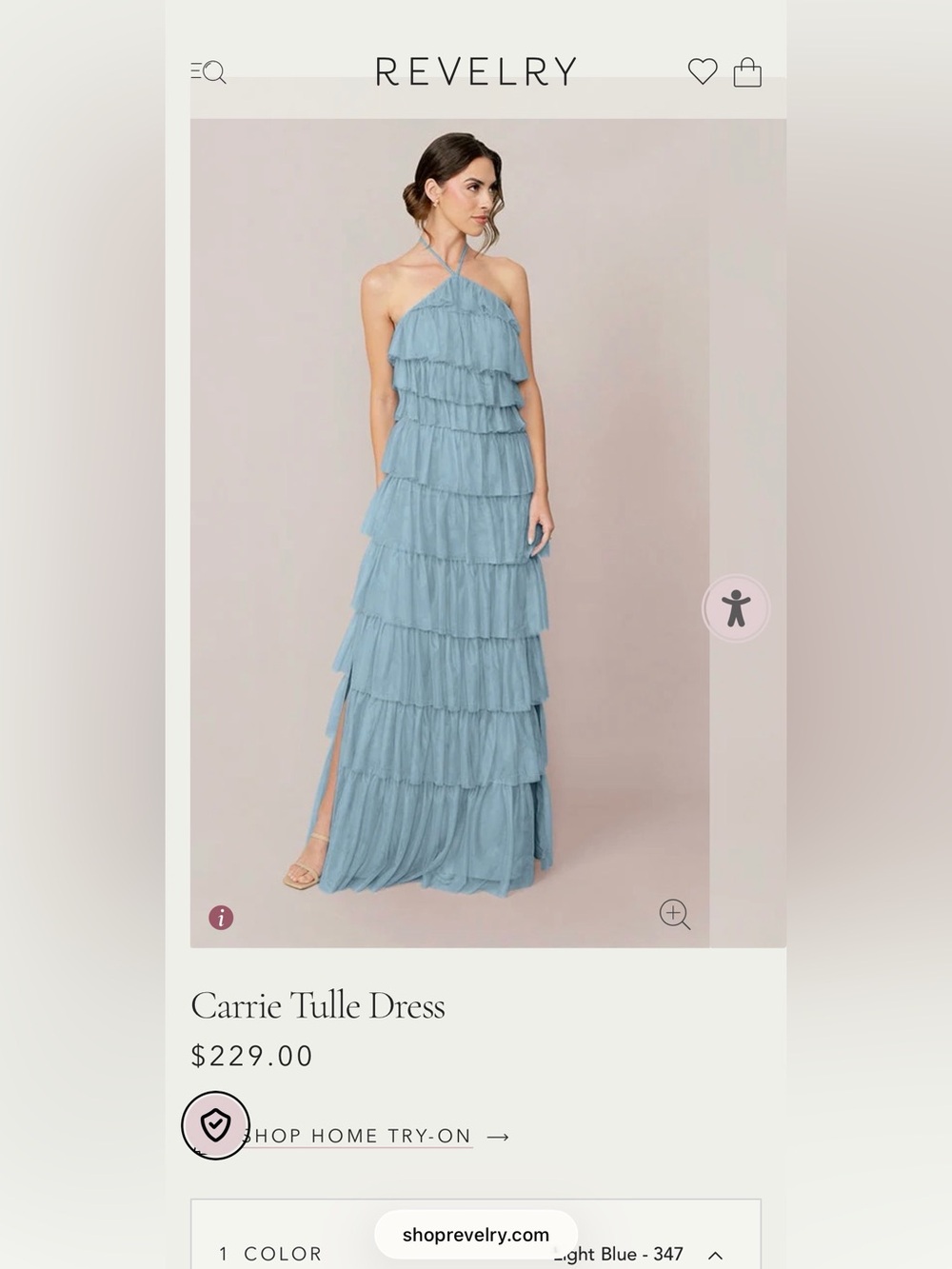 Revelry Dusty Blue Tiered Ruffle Maxi Dress